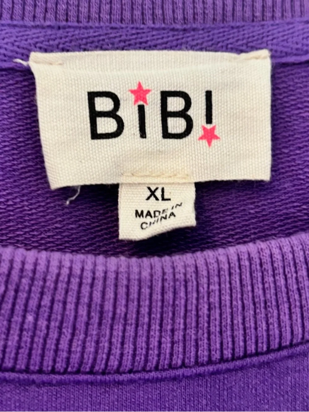 BiBi Purple 'Game Day' Sweatshirt with Yellow Script and Multi Polka Pom Sleeves - Picture 4 of 7